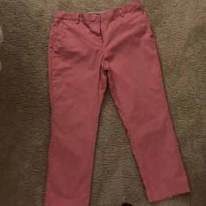 Lands End Pink cotton pants. Straight leg, mid rise. Size 12.